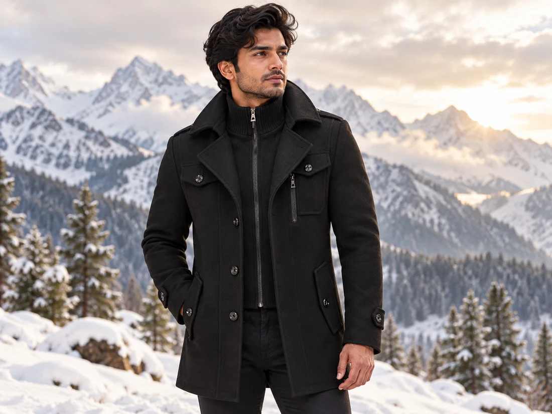 Black Long Winter Coat — photo 1