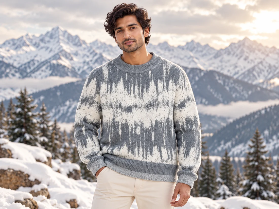 Winter layers styled outdoors