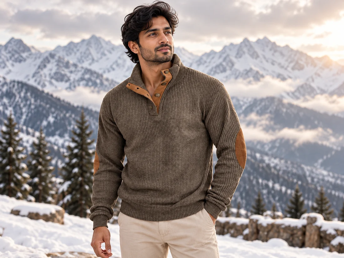 Ribbed Quarter-Zip Sweater — photo 1