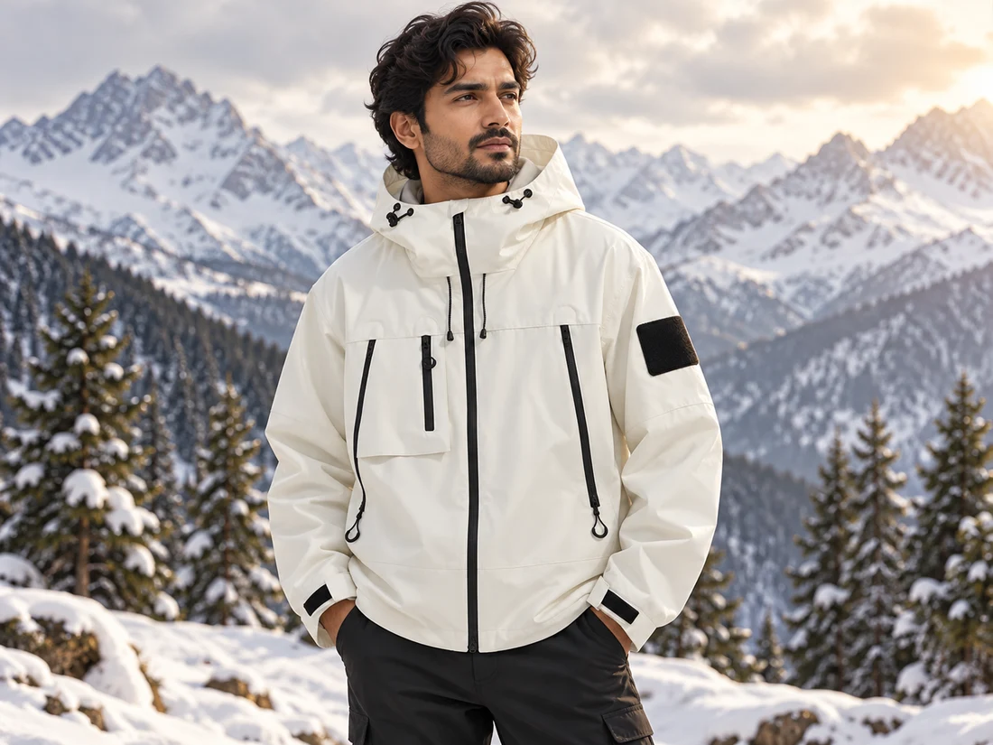 White Hooded Outdoor Jacket — photo 1