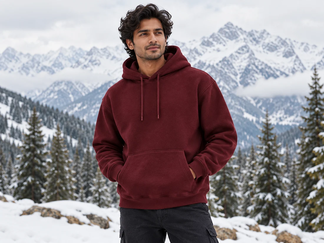 Burgundy Everyday Fleece Hoodie — photo 1