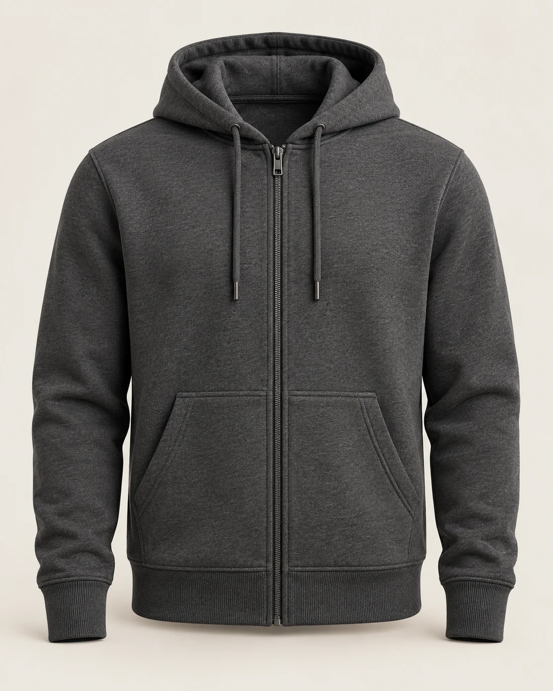 Charcoal Zip-Through Hoodie