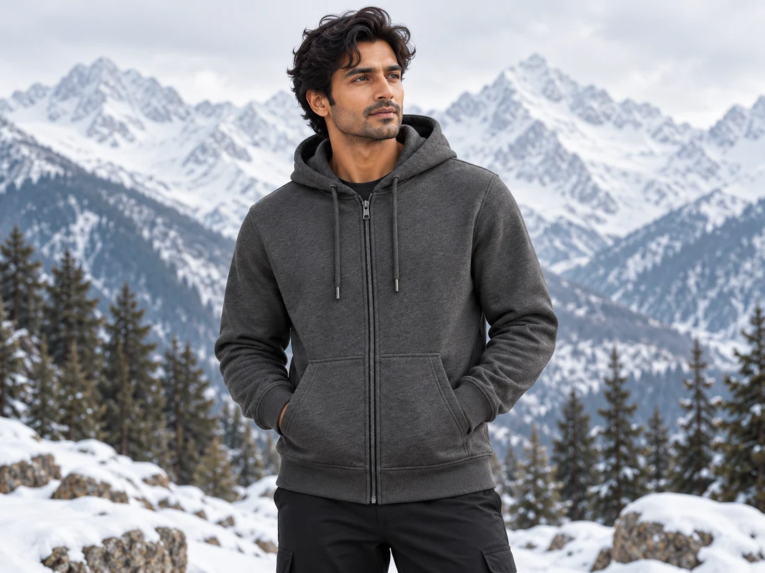 Charcoal Zip-Through Hoodie — photo 1