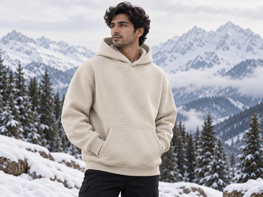 Oatmeal Relaxed Fleece Hoodie — photo 1