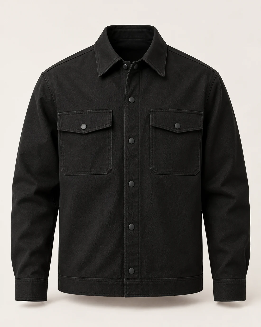 Black Utility Overshirt Jacket